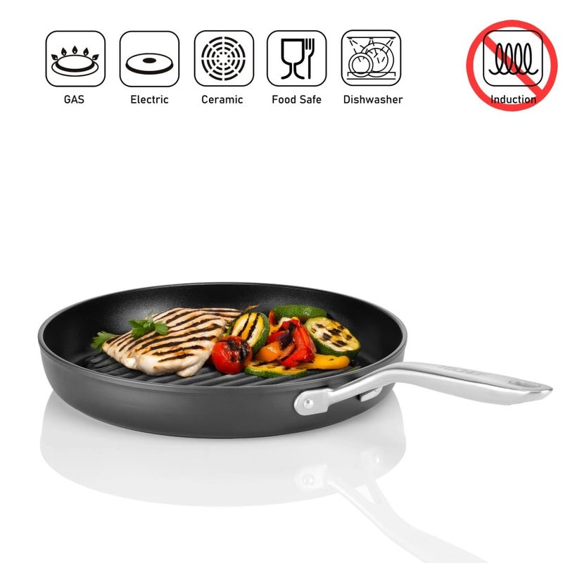 TECHEF - Onyx Collection, 12-inch Grill Pan For Stove Top, Nonstick Grill Pan For indoor cooking, PFOA-Free, Heavy-Duty Aluminum, Made In Korea (No Induction) - Image 3